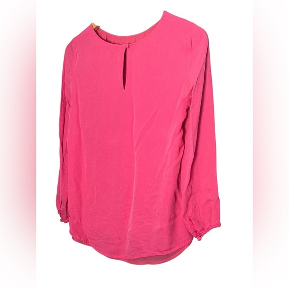 J. Crew‎ 100% Silk Crepe Blouse Top in Hot Pink Fuschia Size 2 - Picture 5 of 5